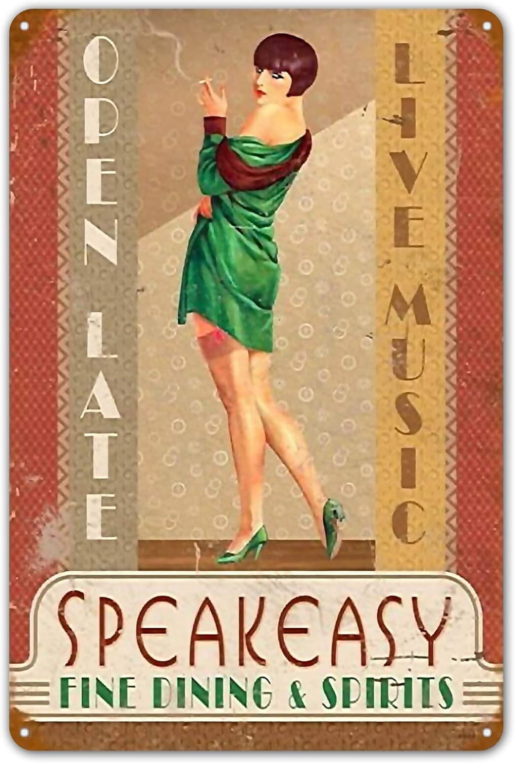 Home Decor Shop - Speakeasy Vintage Tin Metal Sign Pin-Up