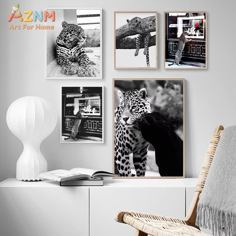 Home Decor Shop - AZNM Jewelry Shop Leopard Poster Canvas