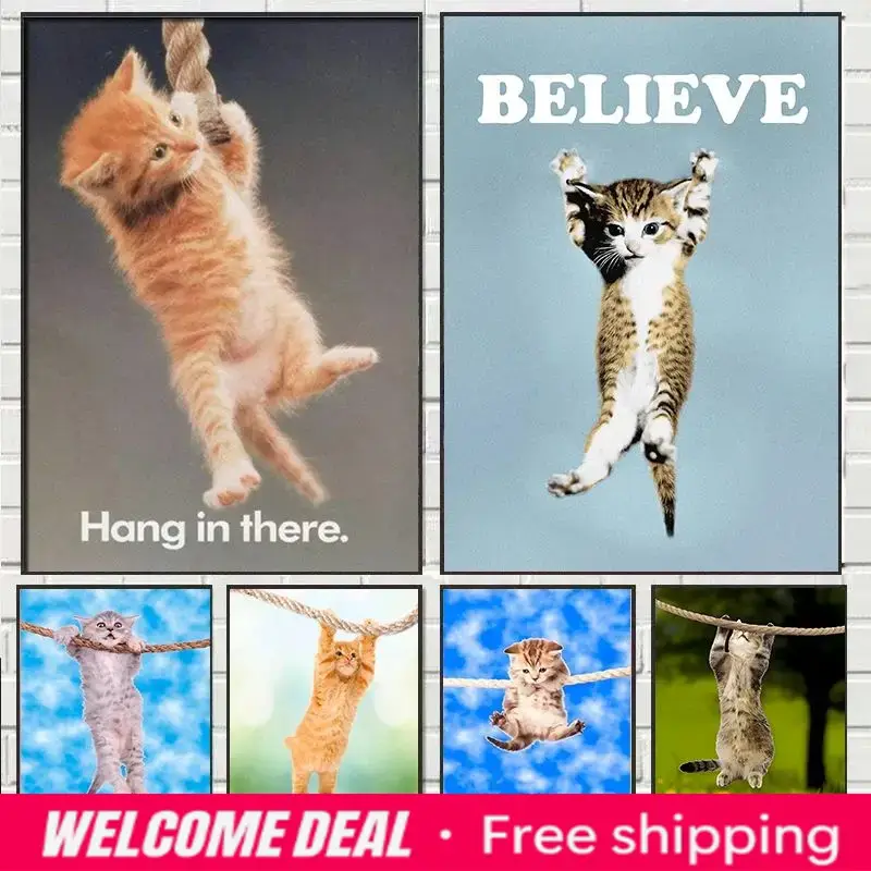 Home Decor Shop - Hang In There Baby Cute Cat