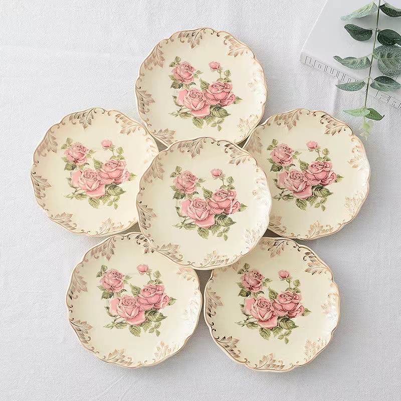 Ceramic Trinket Dish - Hoa Hồng Hoa Vẽ Tay Cà