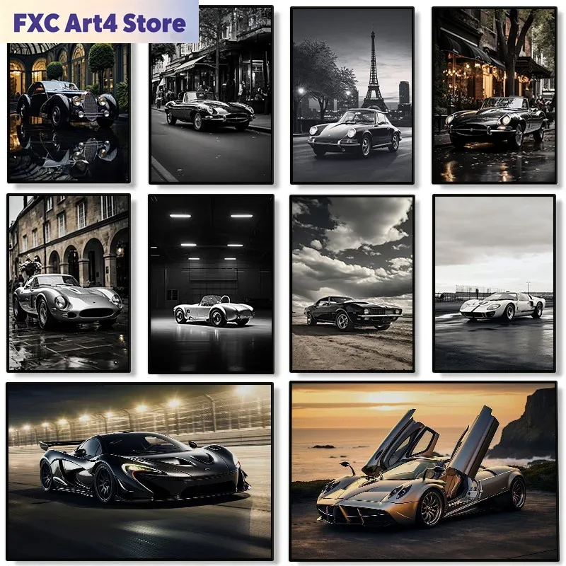 Home Decor Retailers - Frameless Modern Famous Brand Cars Poster