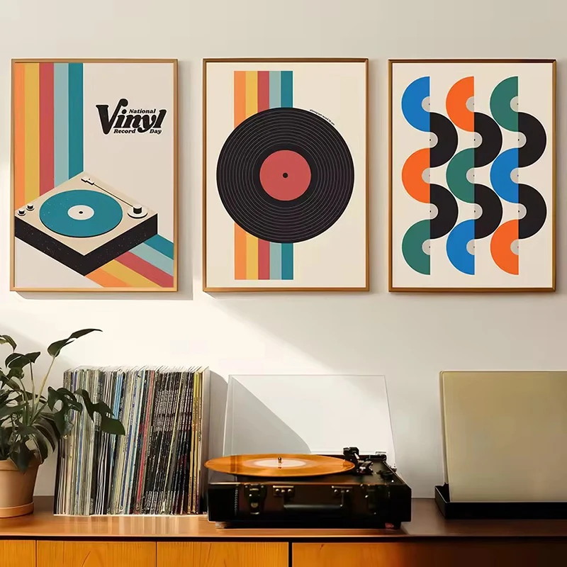 Retro Vinyl Record Print Mid C - đánh giá và giá Home Decor Aesthetic Pinterest