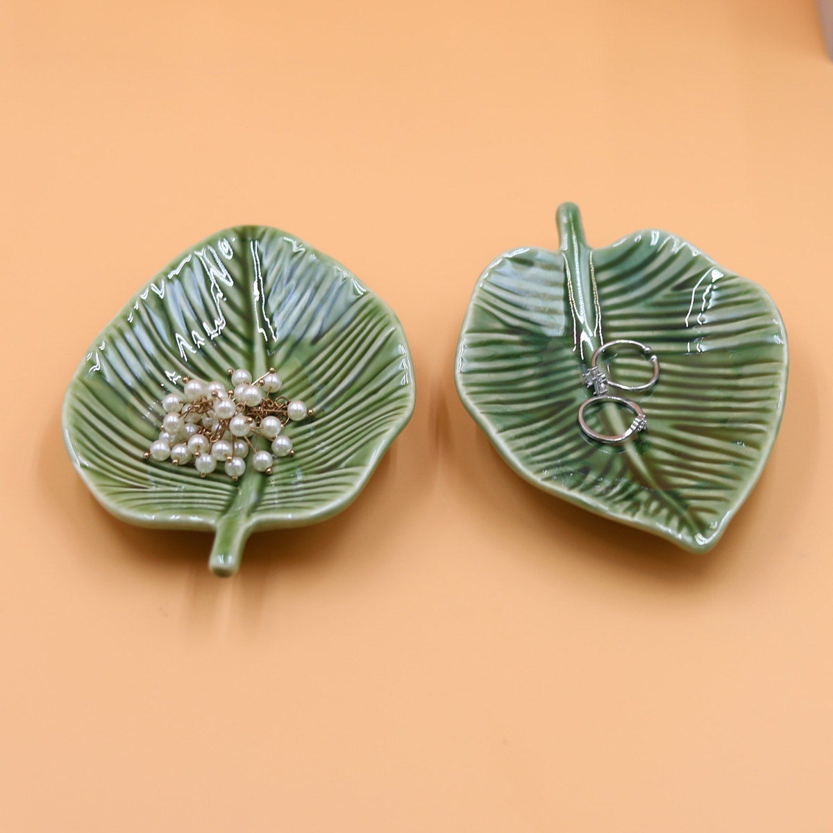 1Pcs Leaf-Shaped Jewelry Organ - đánh giá và giá Ceramic Trinket Dish