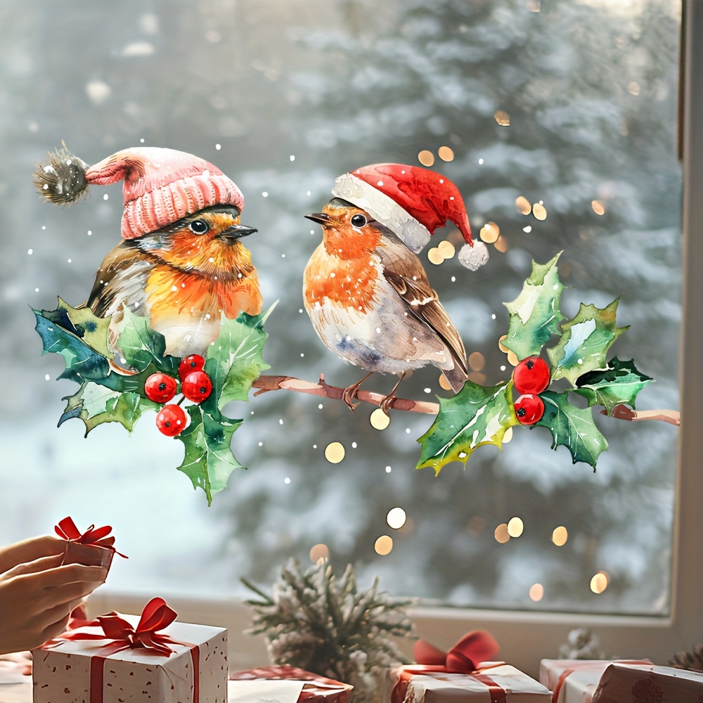 1pc Winter Birds Static Cling  - đánh giá và giá Home Decor Shop