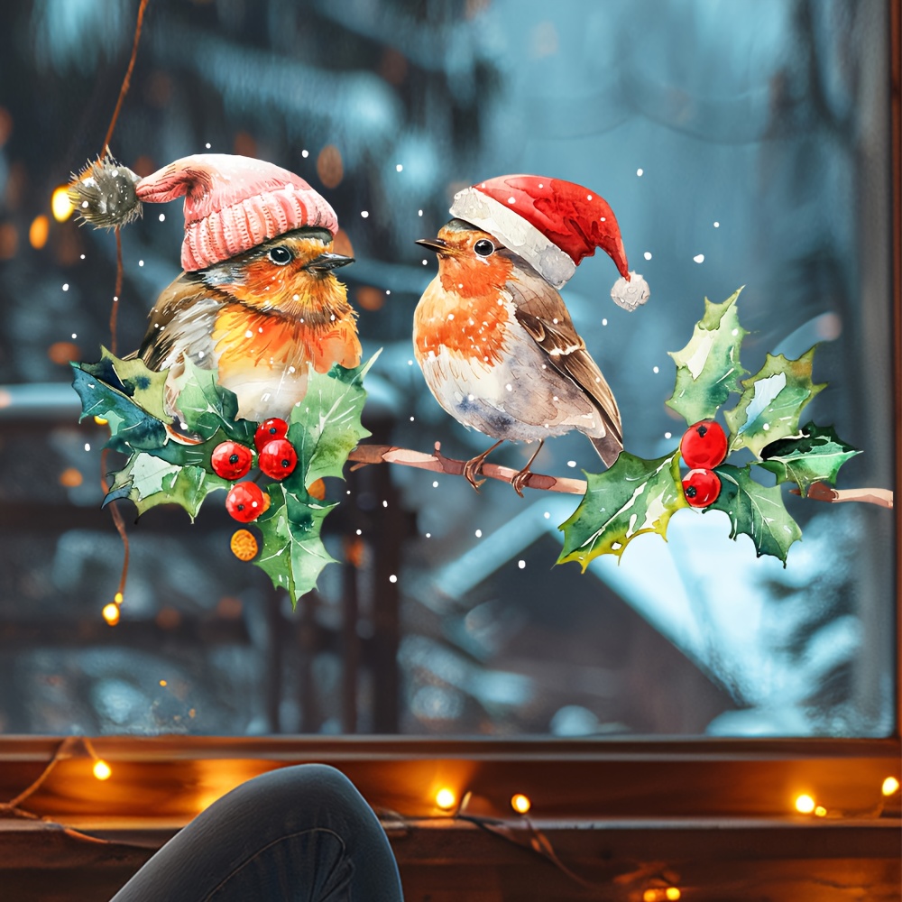 1pc Winter Birds Static Cling  - đánh giá và giá Home Decor Shop