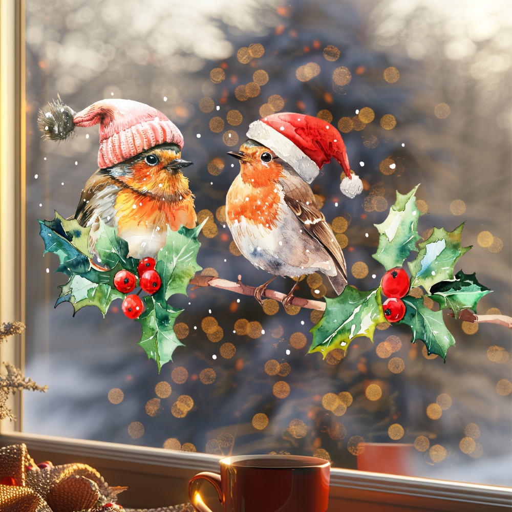 1pc Winter Birds Static Cling  - đánh giá và giá Home Decor Shop