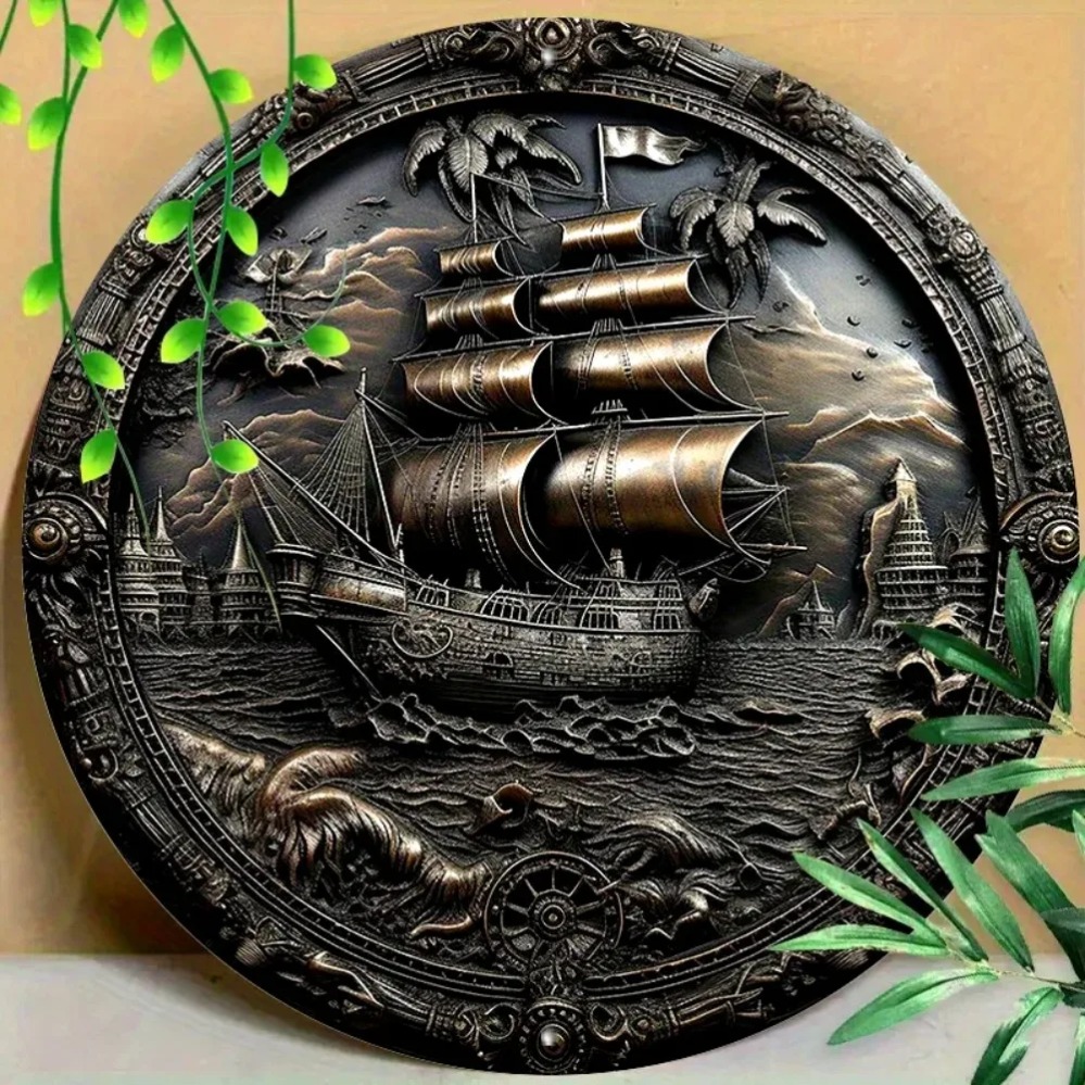 3D Pirate Ship Metal Wall Art: - đánh giá và giá Home Decor Shop