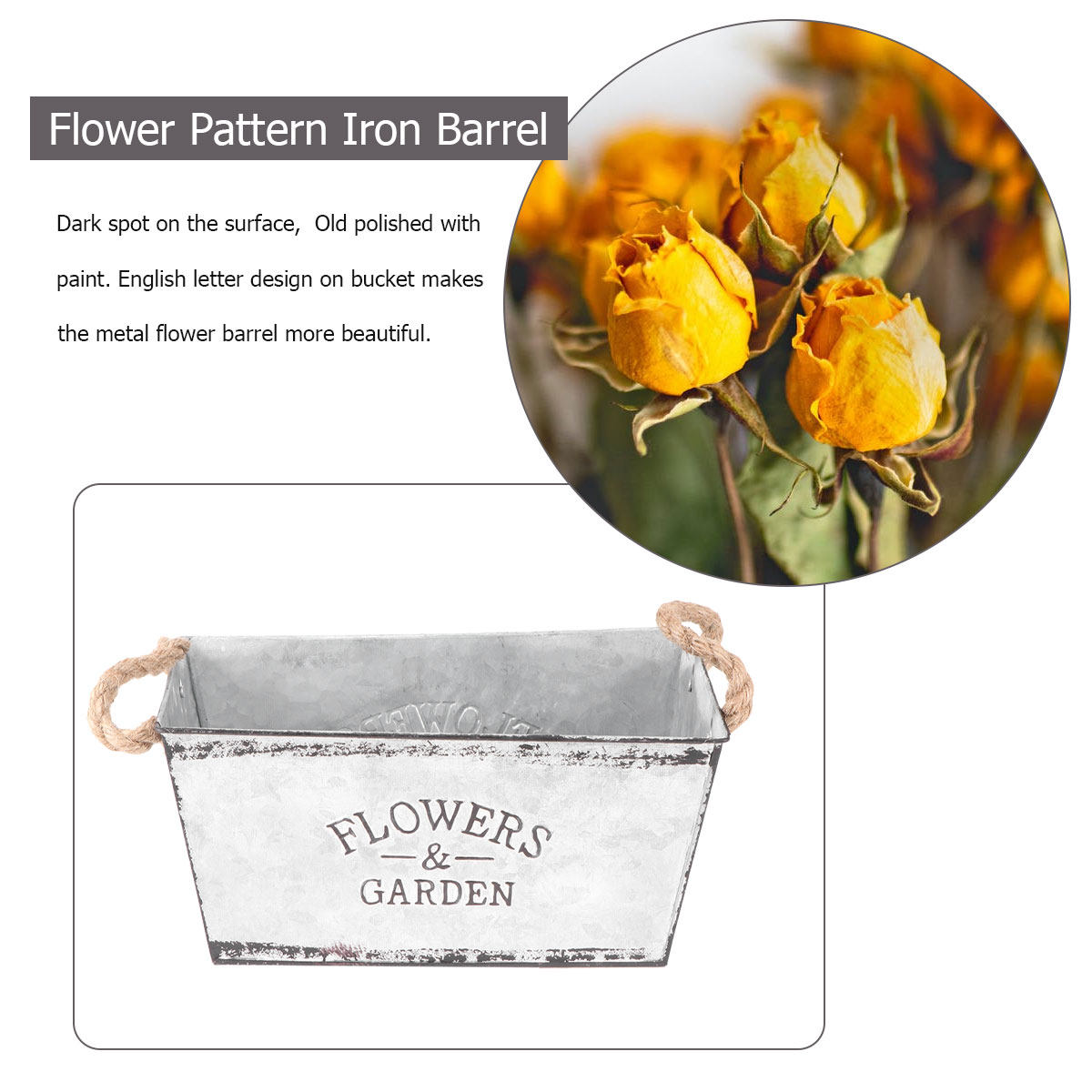 Simple Iron Rope Flower Bucket - đánh giá và giá Home Decor Shop