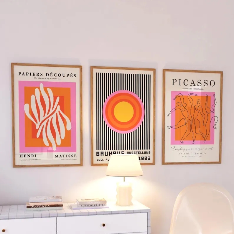 3pcsModern Orange  Bauhaus And - đánh giá và giá Home Decor Aesthetic