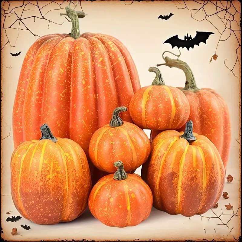 7pcs Pumpkin Autumn Decor Outd - đánh giá và giá Home Decor Halloween