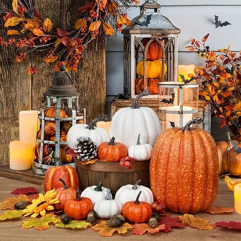 7pcs Pumpkin Autumn Decor Outd - đánh giá và giá Home Decor Halloween