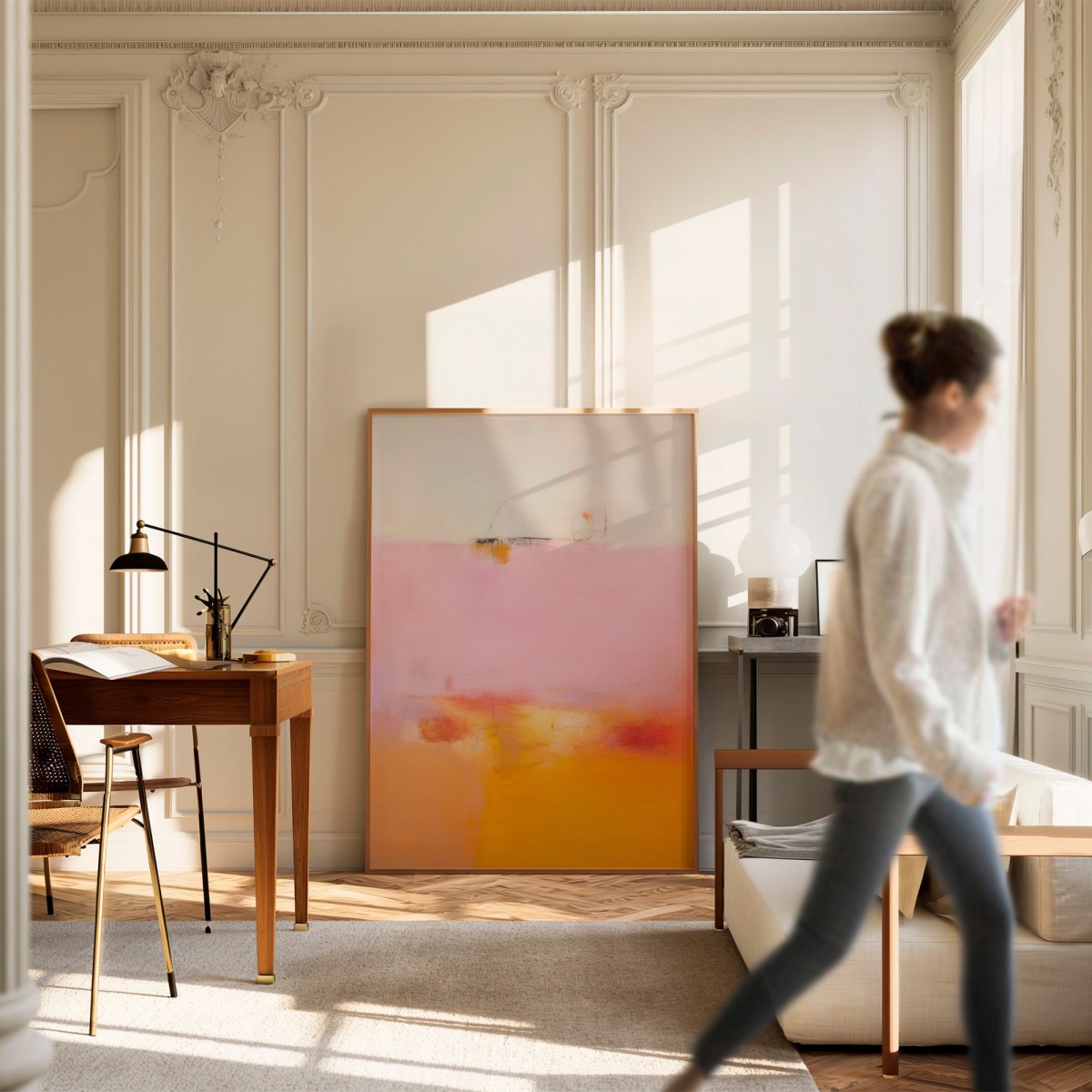 Pink Orange Abstract Canvas Pr - đánh giá và giá Home Decor Aesthetic Pinterest