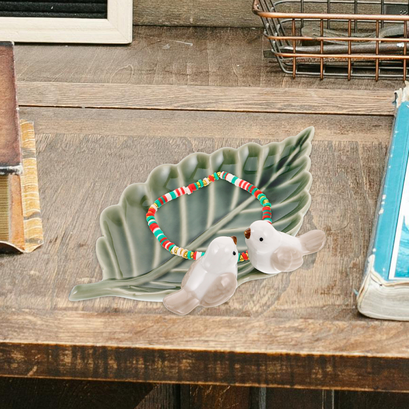 Cute Ceramic Bird on Leaf Trin - đánh giá và giá Ceramic Trinket Dish