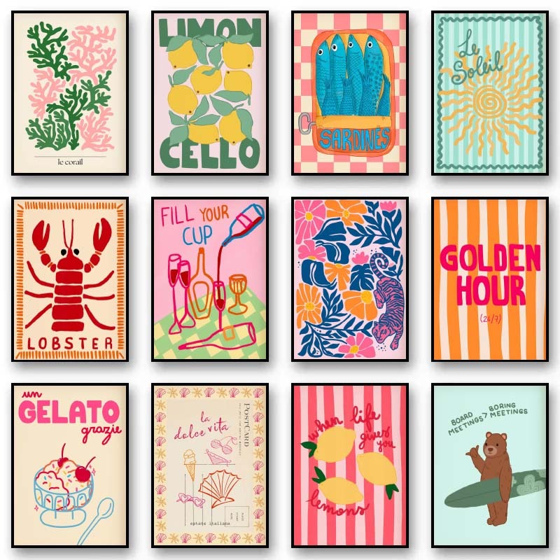 Tropical Preppy Poster Seashel - đánh giá và giá Home Decor Aesthetic Pinterest