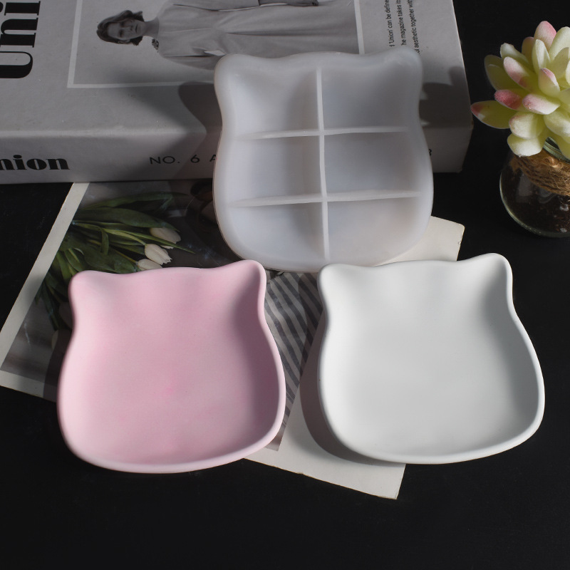 Plaster Cat Dish Mold Kitten T - đánh giá và giá Ceramic Trinket Dish