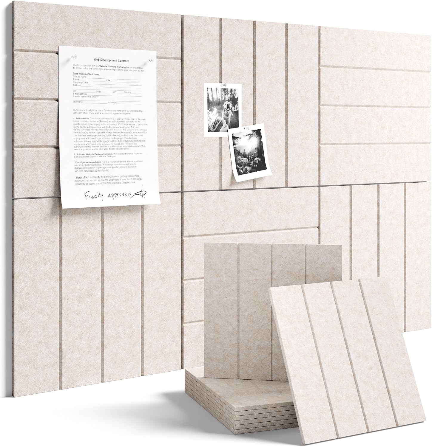 Large Felt Wall Tiles Cork Bul - đánh giá và giá Home Decor Wall Panels