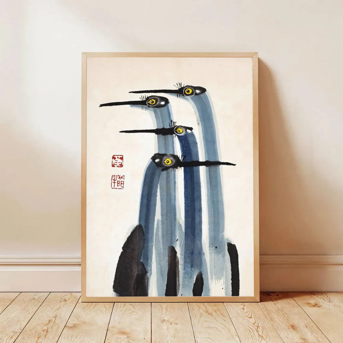 Japanese Retro Crane Canvas Pr - đánh giá và giá Home Decor Aesthetic Pinterest